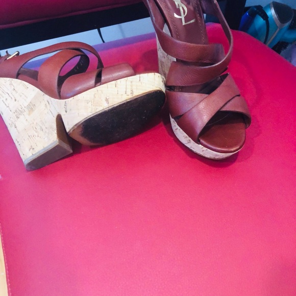 YSL brown leather sandal - Picture 3 of 5